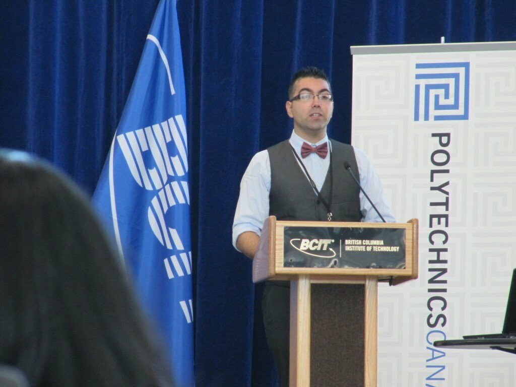 Richard Cunha from Ontario’s Conestoga College making his winning presentation.