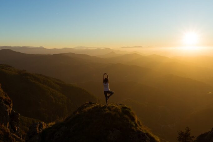Woman on mountain