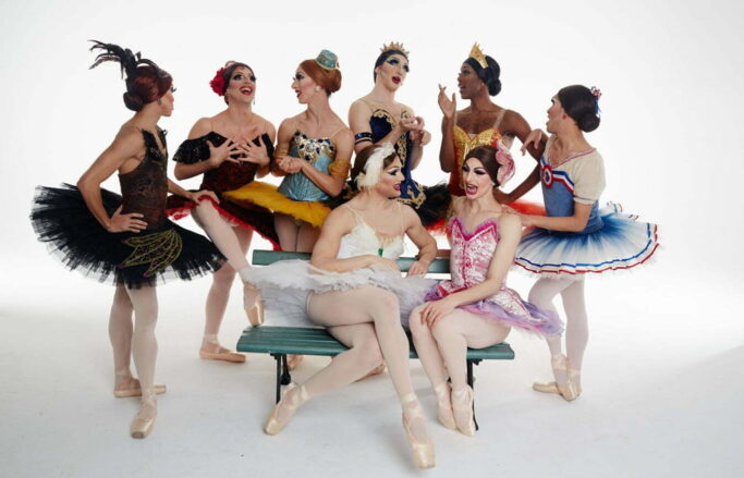 Drag queens laughing