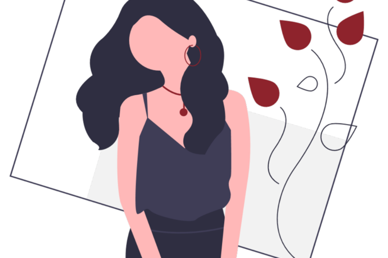Drawing on a woman