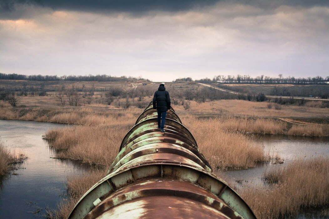 Walking on a pipeline