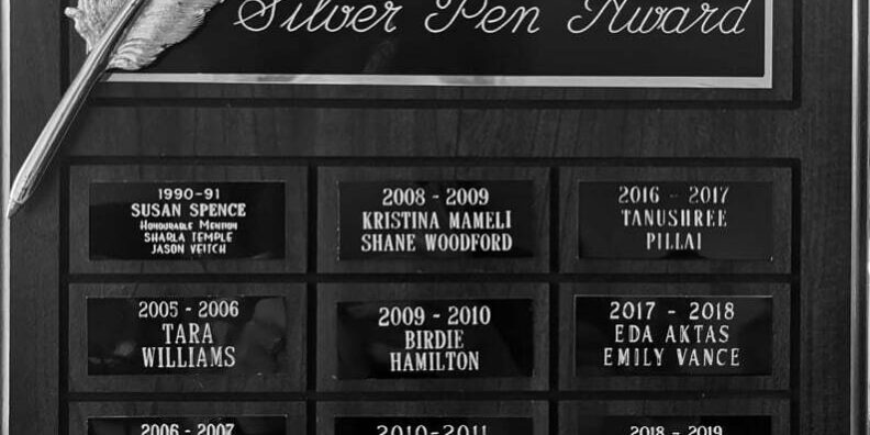 Silver Pen awards Plaque