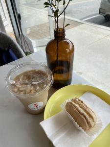 pastry and cold coffee
