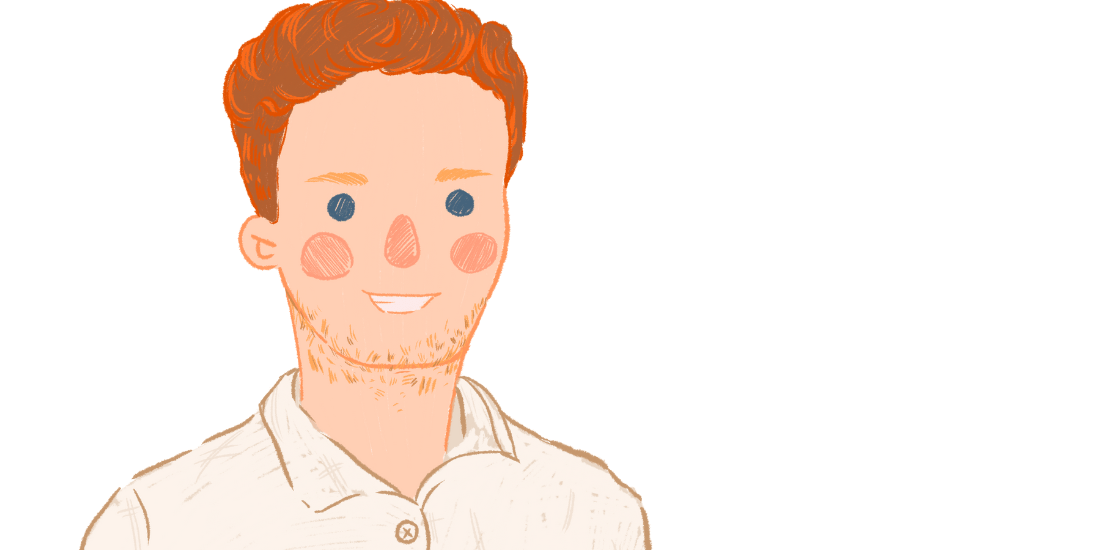 drawn picture of a red head man