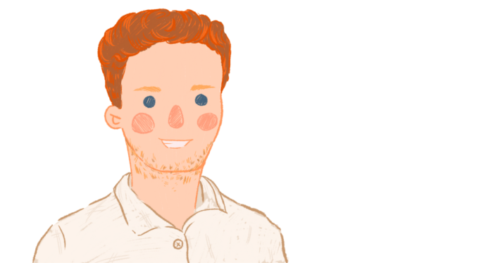 drawn picture of a red head man