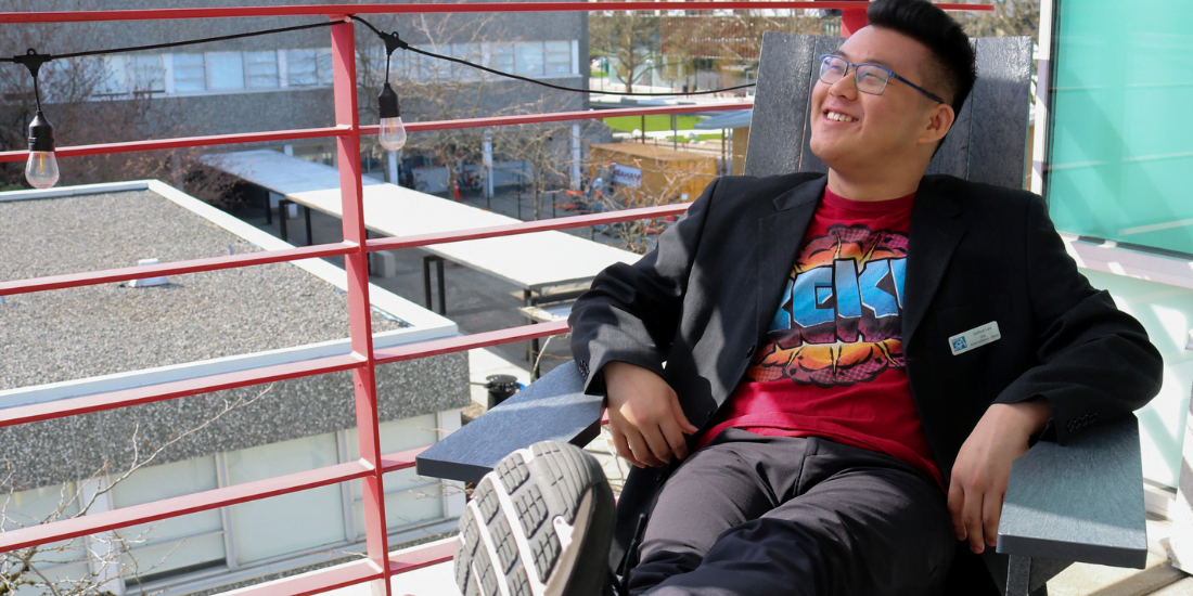 man relaxing in a chair