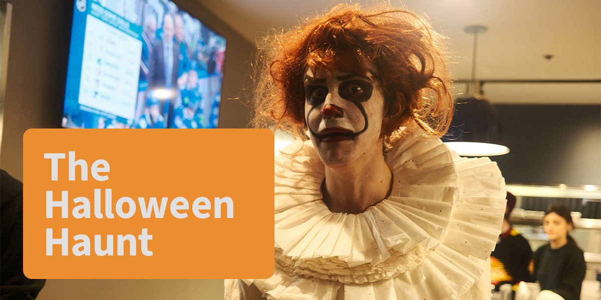 man dressed as clown